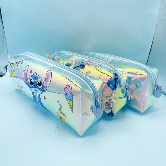 Trousse Kawaii Stitch Disney – Effet Laser | Boîte à Stylos Mignonne pour École & Bureau