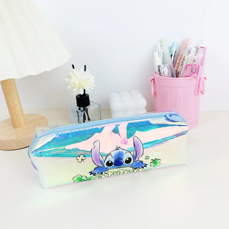 Trousse Kawaii Stitch Disney – Effet Laser | Boîte à Stylos Mignonne pour École & Bureau