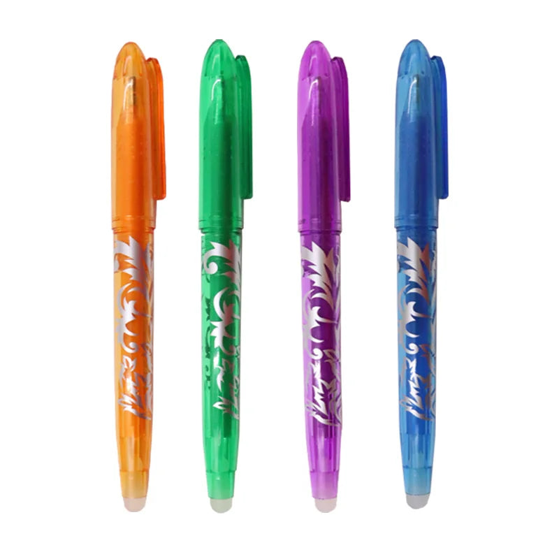Lot de 4 ou 8 Stylos Gel Effaçables – Pointe 0,5 mm | Couleurs Vives pour Écriture, Dessin et Peinture