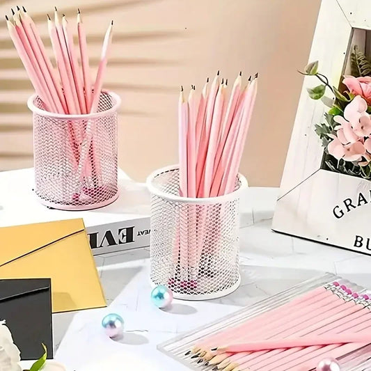 Crayons en Bois Rose avec Gomme – Lot de 10, 20 ou 30 Pièces | HB pour École, Bureau, Dessin et Mariages