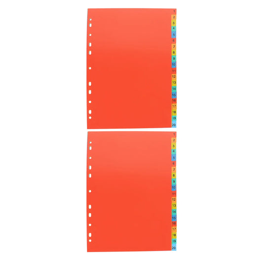 Intercalaires Plastiques A4 – Lot de 2 Sets | 11 Trous, Onglets Colorés | Organisation Classeur & Fournitures Scolaires