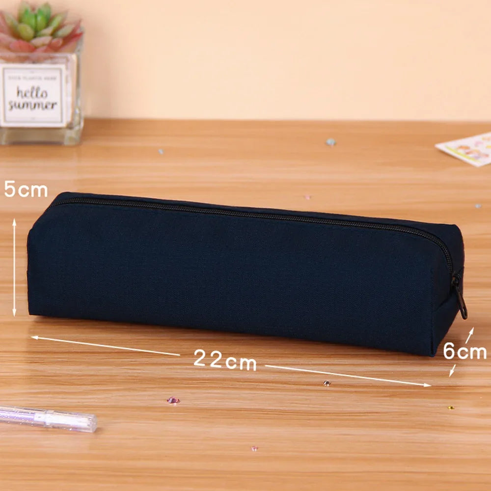 Trousse Unicolore à Fermeture Éclair – Grande Capacité | Style Simple et Élégant | Fournitures Scolaires & Trousse de Maquillage