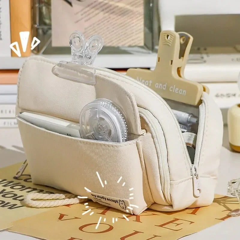 Trousse en Toile Mignonne et Pratique – Grande Ouverture | Fournitures, Maquillage, Voyage