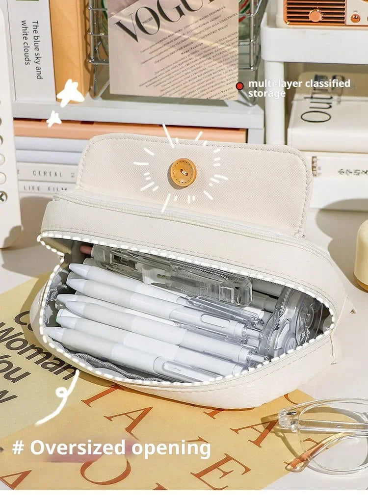 Trousse en Toile Mignonne et Pratique – Grande Ouverture | Fournitures, Maquillage, Voyage