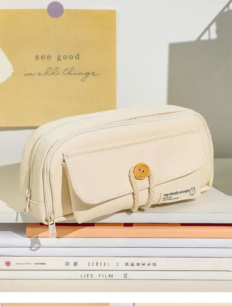 Trousse en Toile Mignonne et Pratique – Grande Ouverture | Fournitures, Maquillage, Voyage