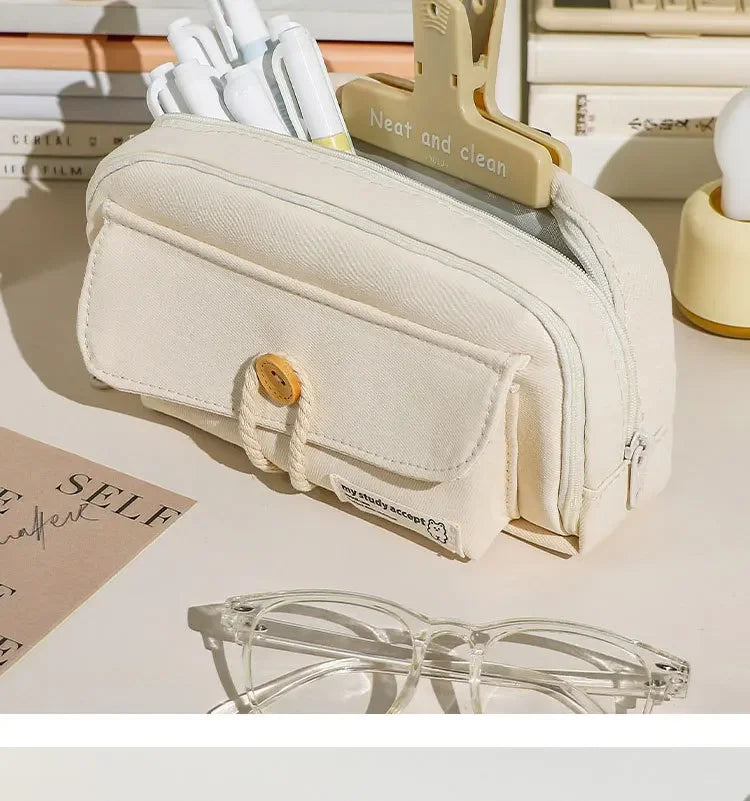 Trousse en Toile Mignonne et Pratique – Grande Ouverture | Fournitures, Maquillage, Voyage