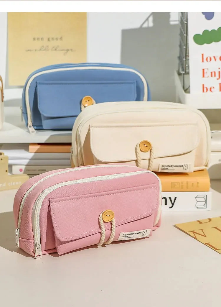 Trousse en Toile Mignonne et Pratique – Grande Ouverture | Fournitures, Maquillage, Voyage