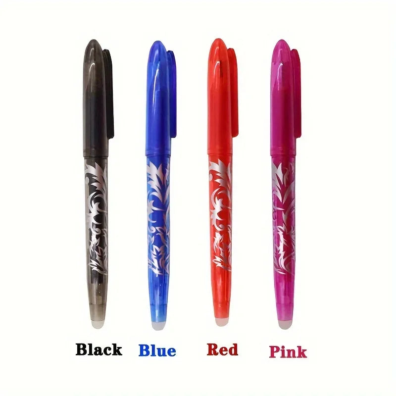 Lot de 4 ou 8 Stylos Gel Effaçables – Pointe 0,5 mm | Couleurs Vives pour Écriture, Dessin et Peinture