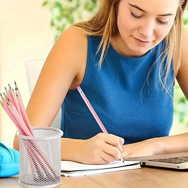 Crayons en Bois Rose avec Gomme – Lot de 10, 20 ou 30 Pièces | HB pour École, Bureau, Dessin et Mariages