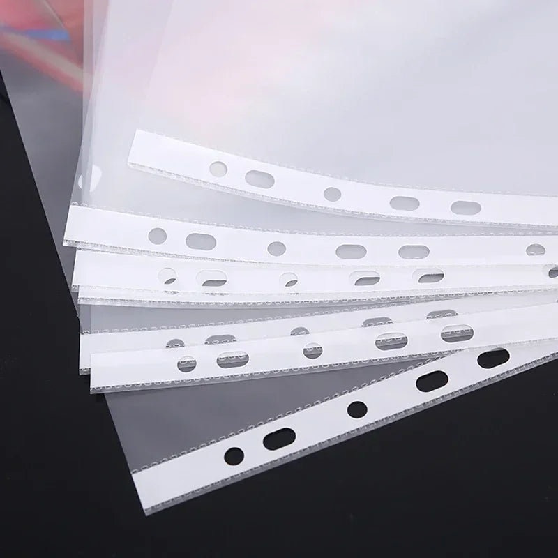 Protège-Documents A4 Transparent – Lot de 100 Pièces | 11 Trous | Pochettes Plastique pour Classeur