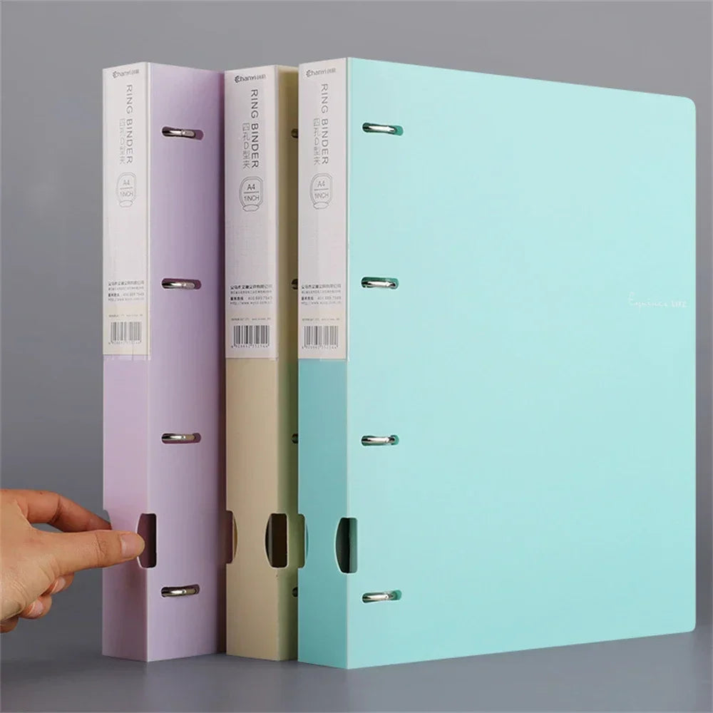 Classeur à Anneaux 4 Trous – Porte-Documents Étanche | Couleurs Morandi | Fournitures Bureau & École