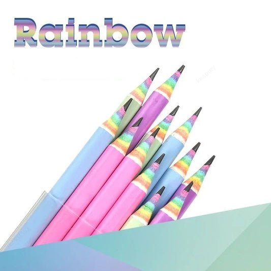 Crayons Enfants Arc-en-Ciel – Pack de 12 | Mine HB | Écologiques & Non Toxiques | Écriture et Dessin