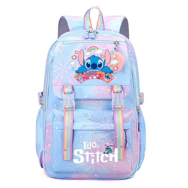 Sac à Dos Stitch Grande Capacité – Sac d'École Fille, Style Décontracté et Mignon