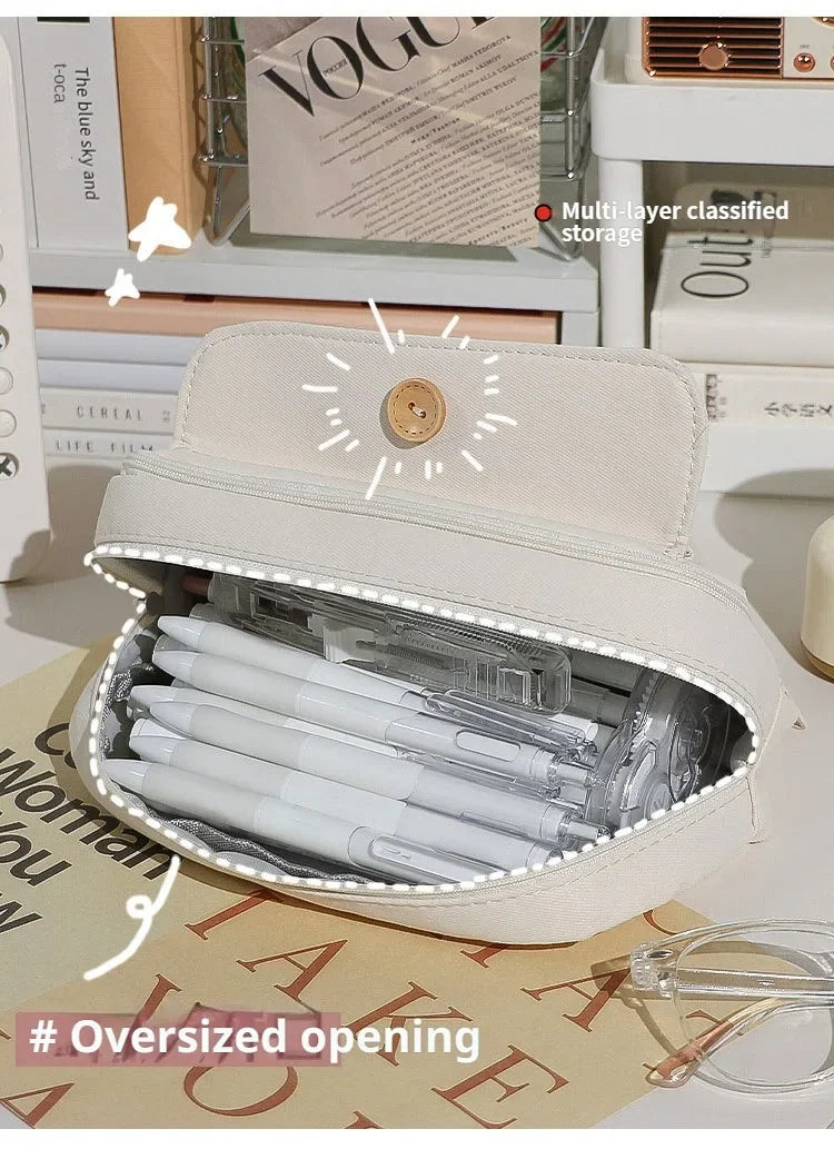 Trousse en Toile Mignonne et Pratique – Grande Ouverture | Fournitures, Maquillage, Voyage