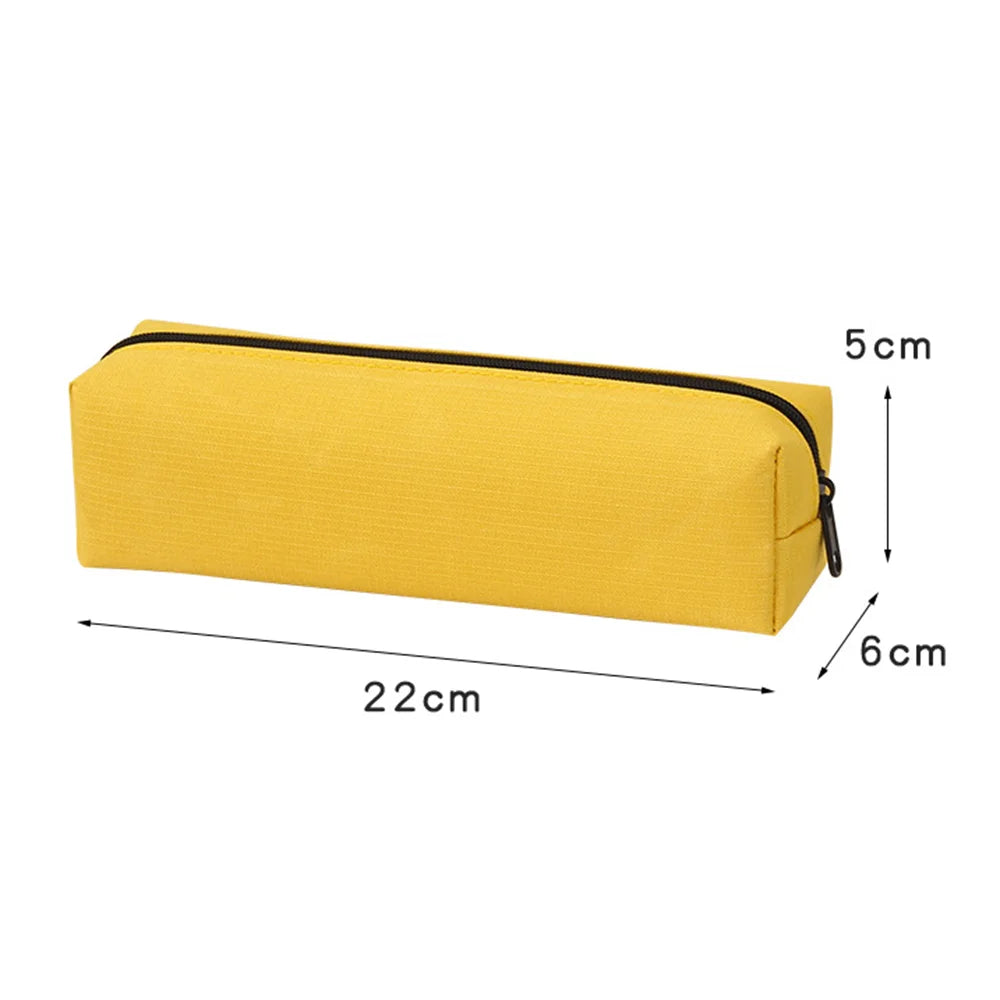 Trousse Unicolore à Fermeture Éclair – Grande Capacité | Style Simple et Élégant | Fournitures Scolaires & Trousse de Maquillage