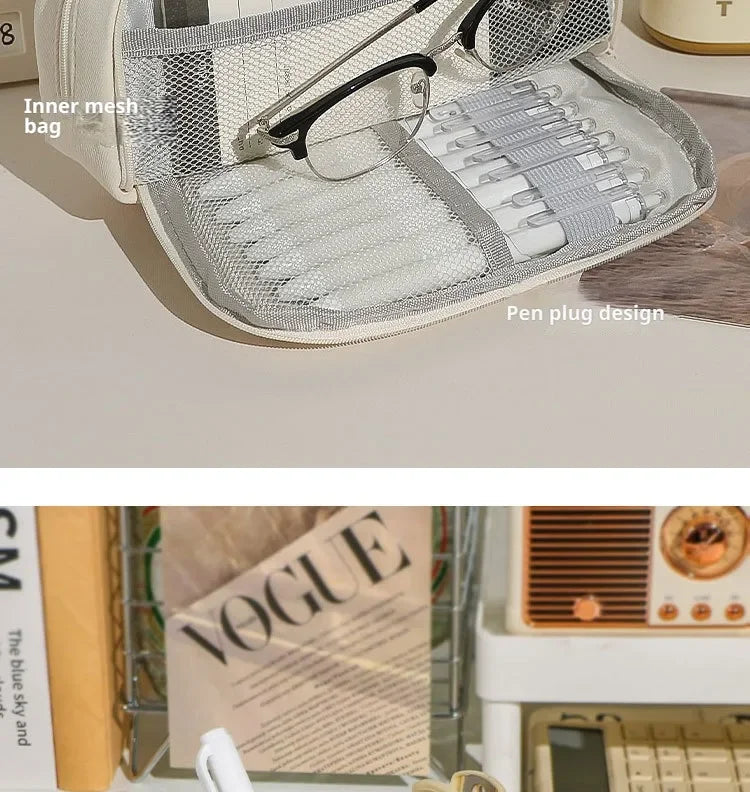 Trousse en Toile Mignonne et Pratique – Grande Ouverture | Fournitures, Maquillage, Voyage