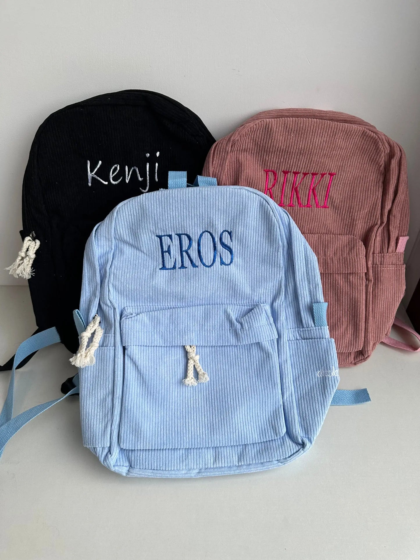 Sac à Dos Enfant Personnalisé – Velours Côtelé Brodé | Rentrée Scolaire, Crèche, Maternelle