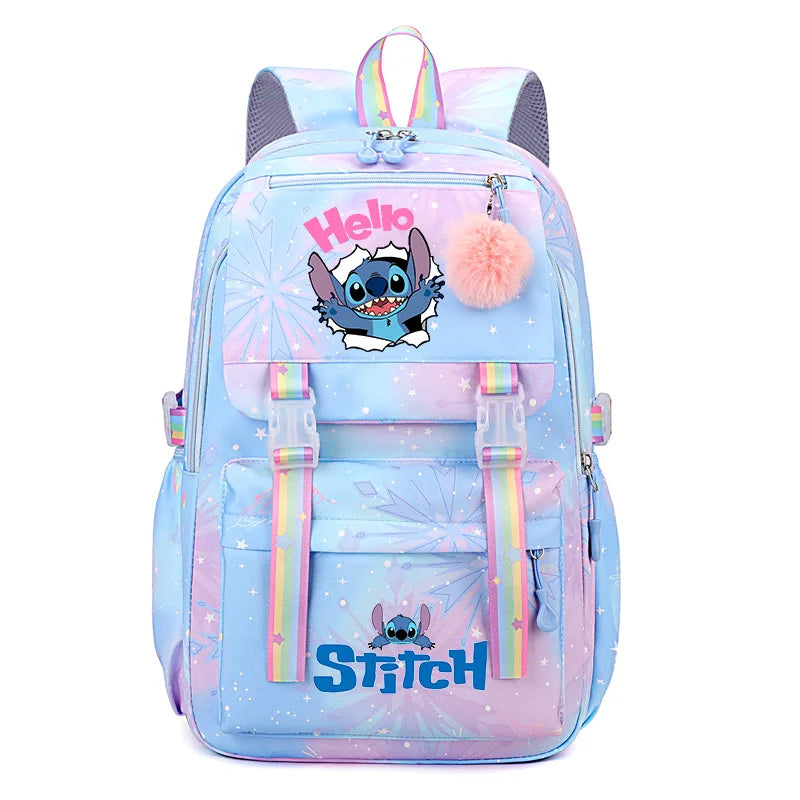 Sac à Dos Stitch Grande Capacité – Sac d'École Fille, Style Décontracté et Mignon