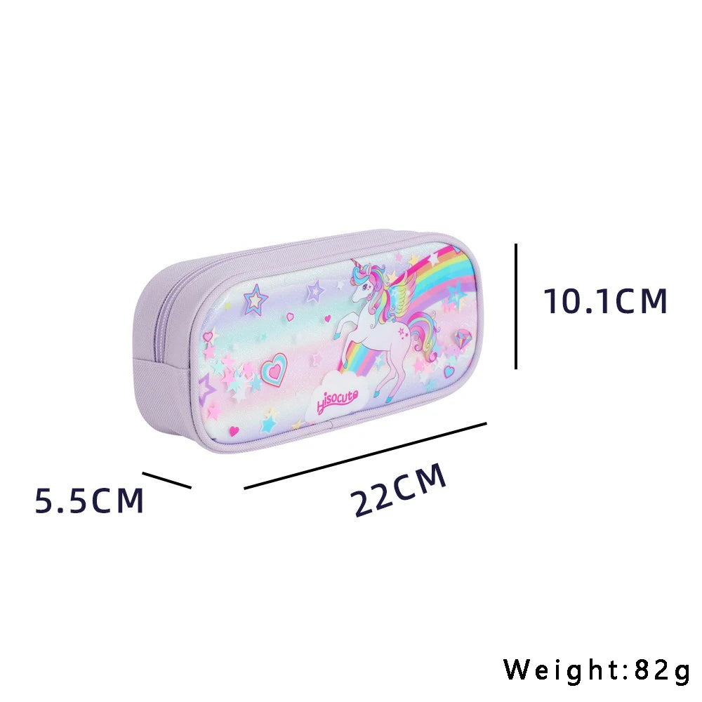 Trousse Licorne Kawaii – Grande Capacité | Arc-en-ciel & Papillons | Cadeau Idéal pour Filles