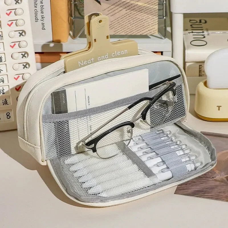 Trousse en Toile Mignonne et Pratique – Grande Ouverture | Fournitures, Maquillage, Voyage