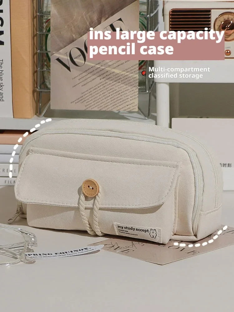 Trousse en Toile Mignonne et Pratique – Grande Ouverture | Fournitures, Maquillage, Voyage
