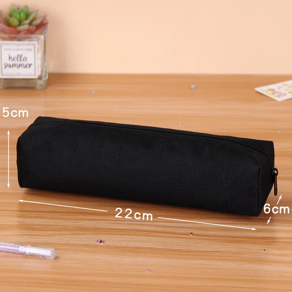 Trousse Unicolore à Fermeture Éclair – Grande Capacité | Style Simple et Élégant | Fournitures Scolaires & Trousse de Maquillage