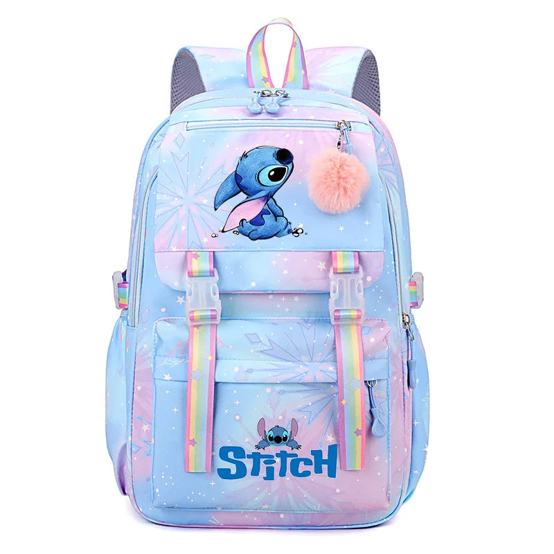 Sac à Dos Stitch Grande Capacité – Sac d'École Fille, Style Décontracté et Mignon