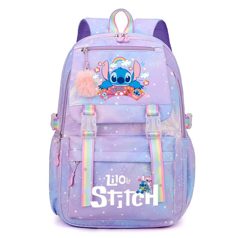 Sac à Dos Stitch Grande Capacité – Sac d'École Fille, Style Décontracté et Mignon