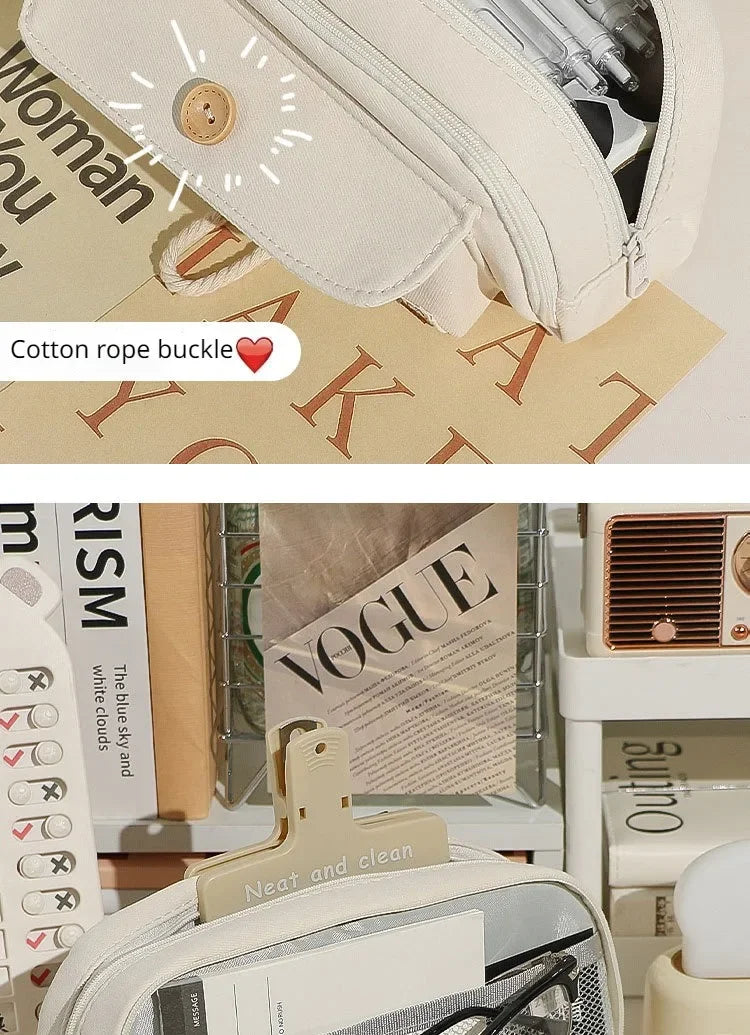 Trousse en Toile Mignonne et Pratique – Grande Ouverture | Fournitures, Maquillage, Voyage