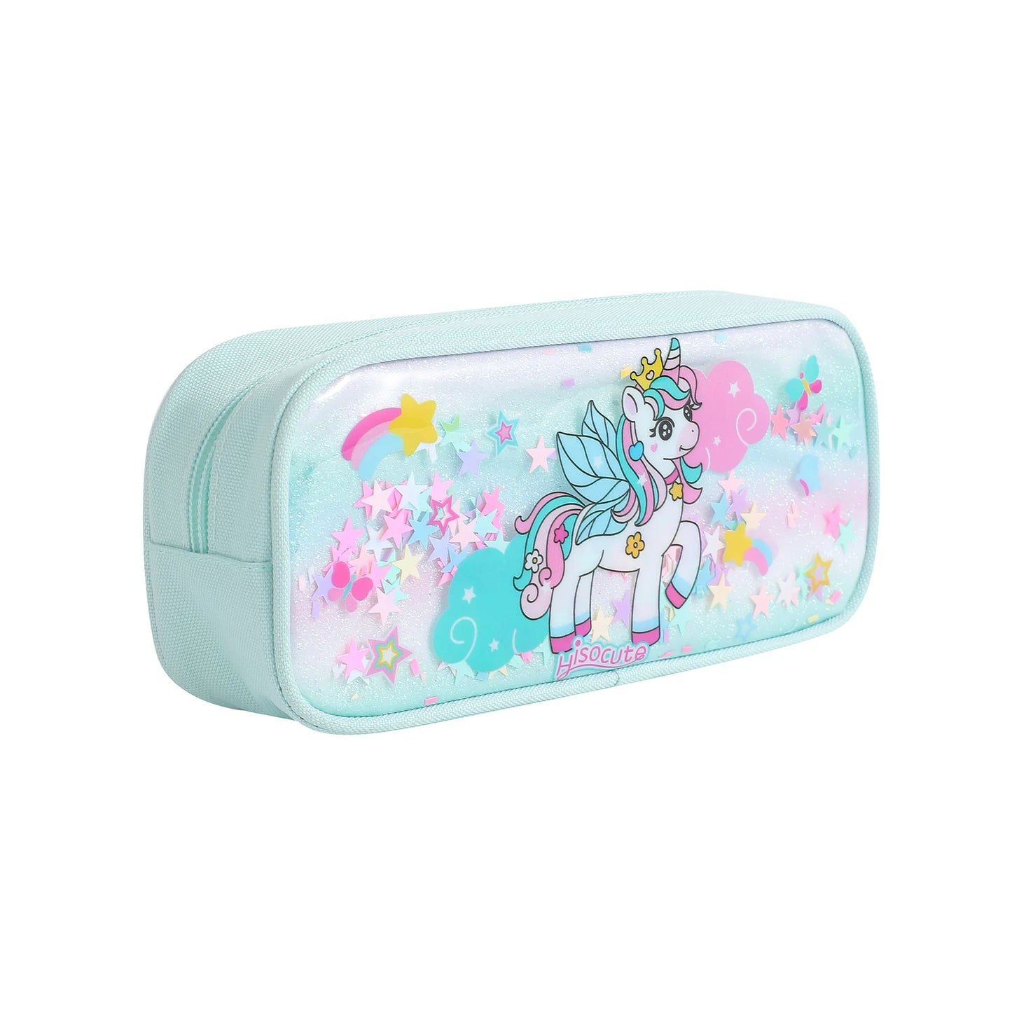 Trousse Licorne Kawaii – Grande Capacité | Arc-en-ciel & Papillons | Cadeau Idéal pour Filles