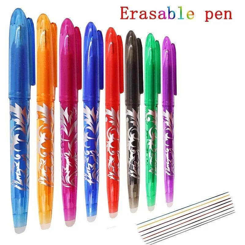 Lot de 4 ou 8 Stylos Gel Effaçables – Pointe 0,5 mm | Couleurs Vives pour Écriture, Dessin et Peinture