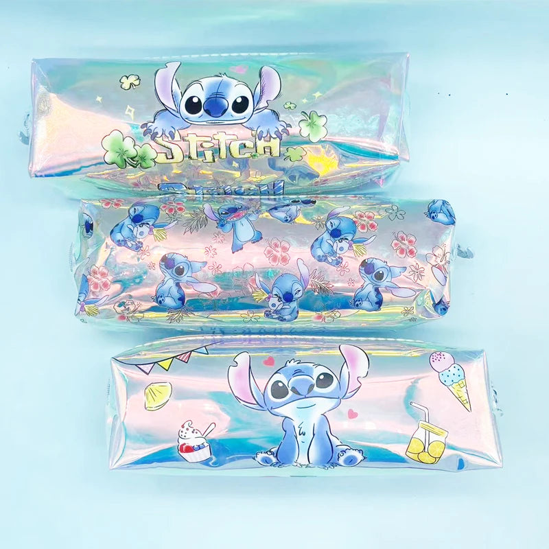Trousse Kawaii Stitch Disney – Effet Laser | Boîte à Stylos Mignonne pour École & Bureau