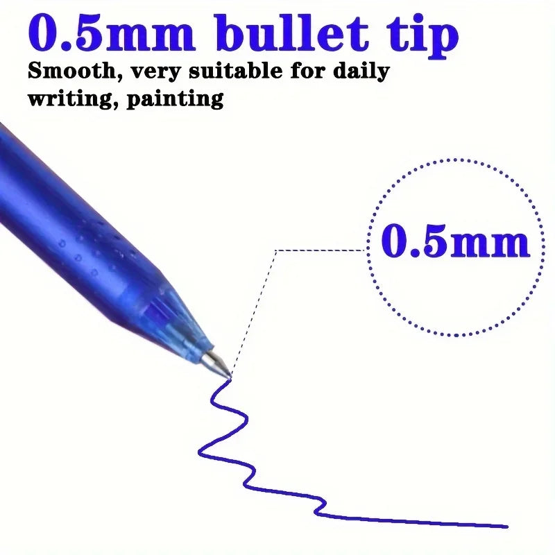 Lot de 4 ou 8 Stylos Gel Effaçables – Pointe 0,5 mm | Couleurs Vives pour Écriture, Dessin et Peinture