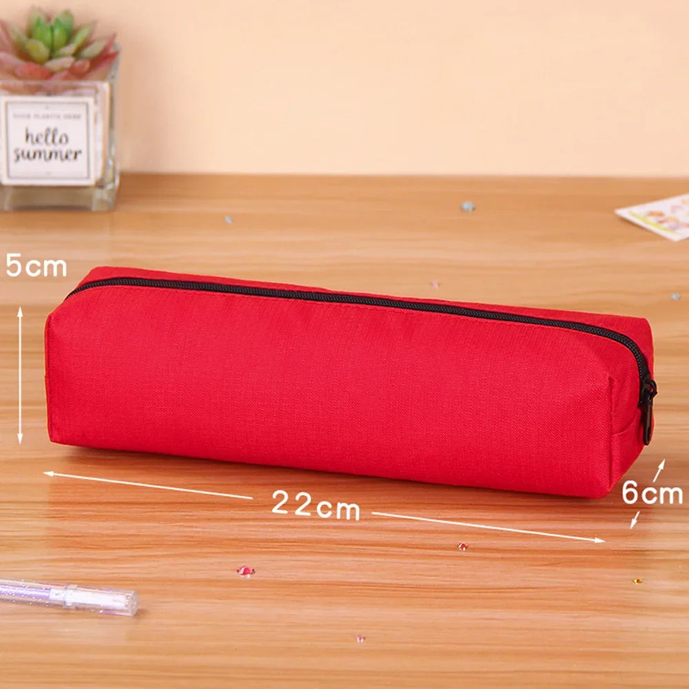 Trousse Unicolore à Fermeture Éclair – Grande Capacité | Style Simple et Élégant | Fournitures Scolaires & Trousse de Maquillage